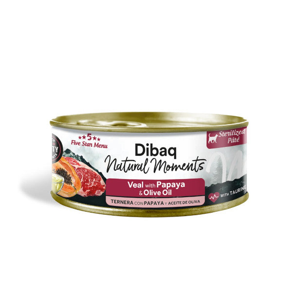 Dibaq Natural Moments 5 Star Ternera con Papaya para gatos adultos/ esterilizados