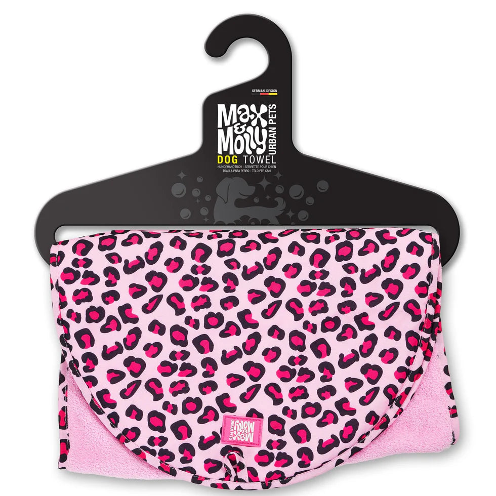 Dog Towel Leopard Pink Max & Molly