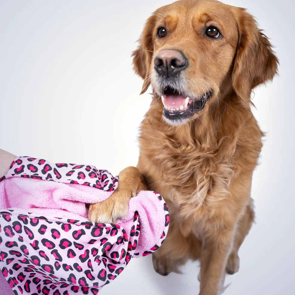 Dog Towel Leopard Pink Max & Molly