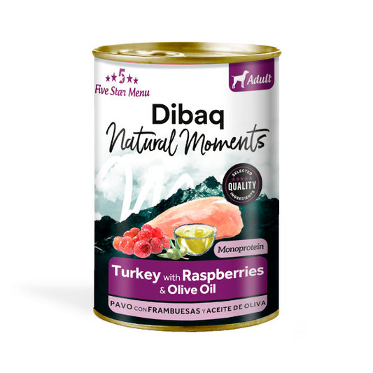 Dibaq Natural Moments Pavo con Frambuesa para perros adultos