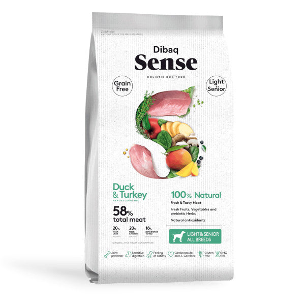 Dibaq Sense Grain Free Pato y Pavo Light o Senior
