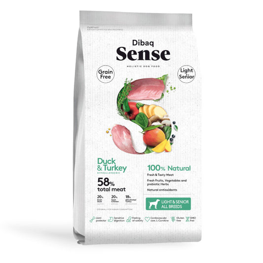 Dibaq Sense Grain Free Pato y Pavo Light o Senior